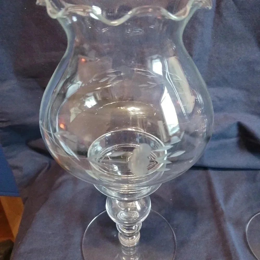 Princess house heritage  set of 2 crystal candle holder